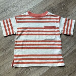 Striped Kids Shirt in Orange and White